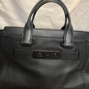 Coach black leather bag
